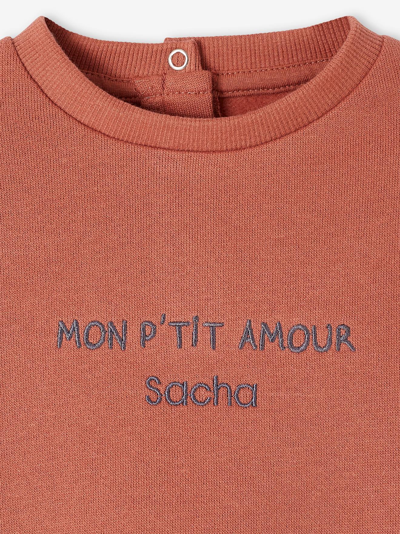 Sweat personnalisable bébé vert de gris