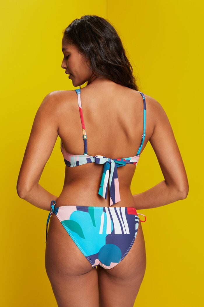 Wattiertes Bikinitop im Croptop-Look mit Print