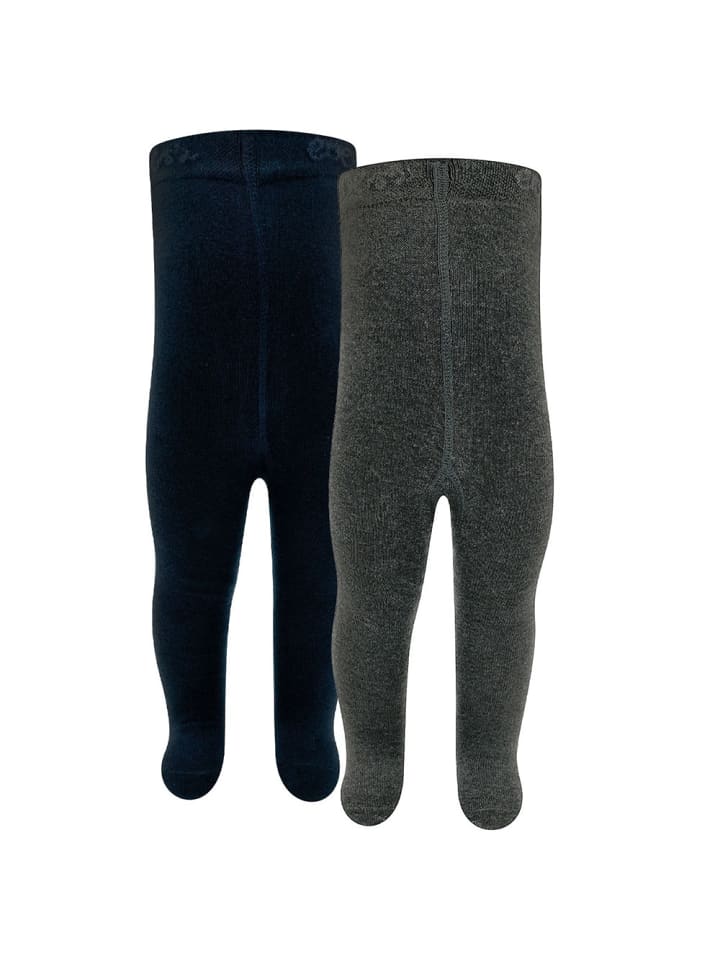 ewers 2er-Set Strumpfhose GOTS Uni in marine & anthrazit günstig kaufen
