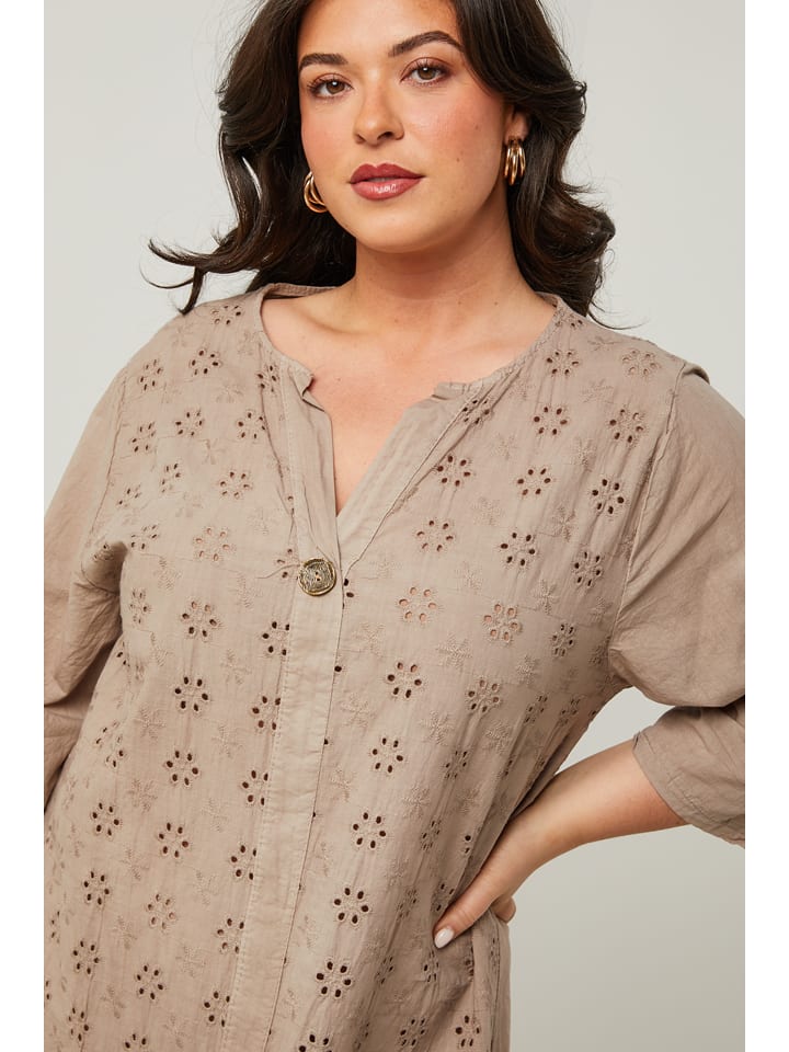 Curvy Lady Kleid in Taupe günstig kaufen