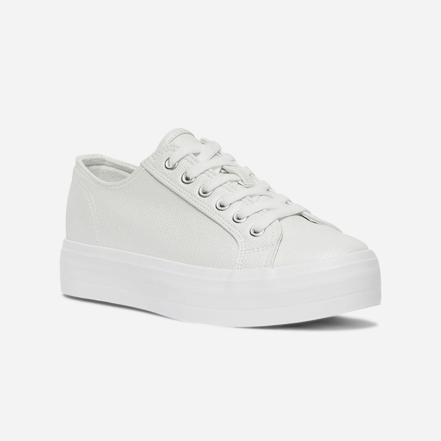Tennis TEXTO blanc irisé embossée effet python