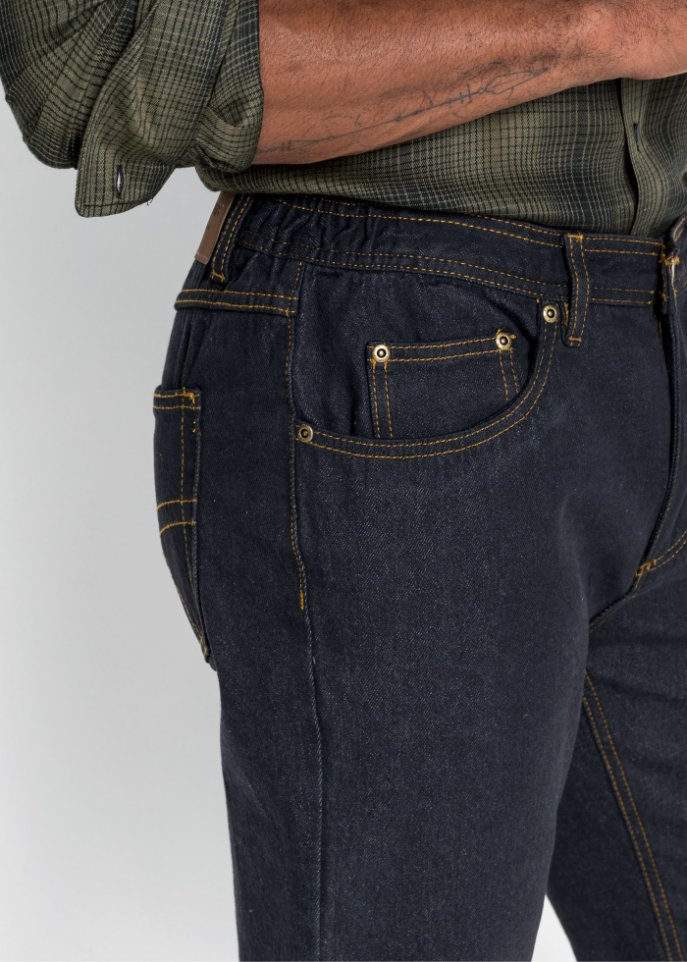 Classic Fit Jeans mit seitlichem Dehnbund, Straight