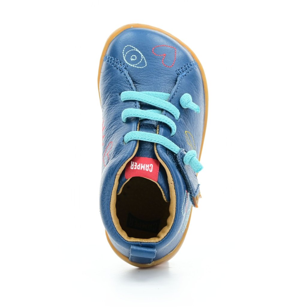 Camper Peu Sella Marlo (Surreal) / Path Miel  (80153-086 First Walkers) blaue Mid Cut Barfußschuhe