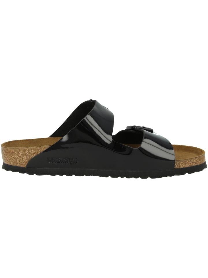 Birkenstock Sandale Arizona Birko-Flor Lack schmal in schwarz günstig kaufen