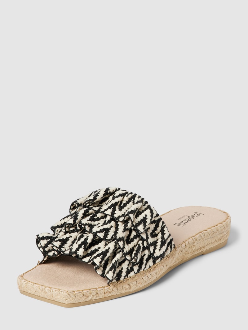 Slides mit Allover-Muster Modell 'Carré' in schwarz