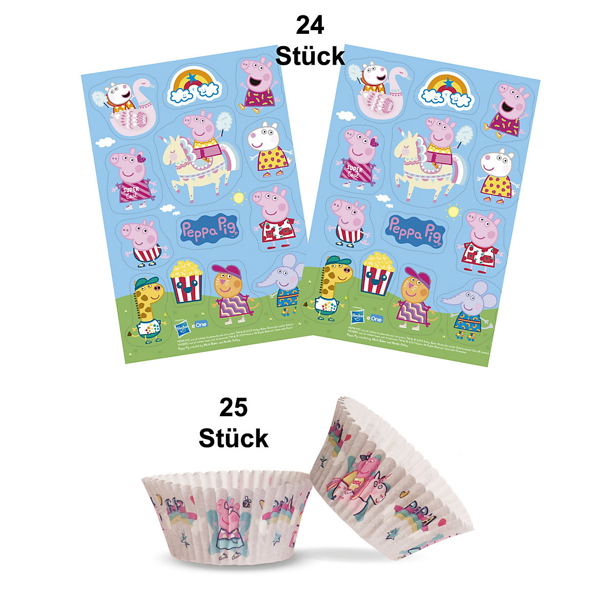 2er Set Peppa Wutz Muffinaufleger + Muffinschalen