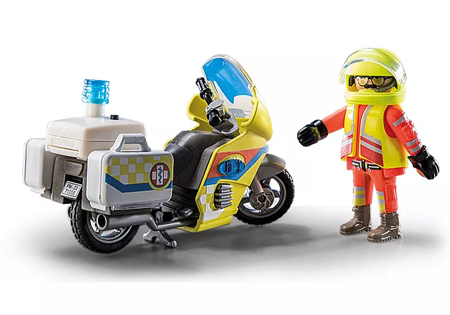 Notarzt-Motorrad mit Blinklicht