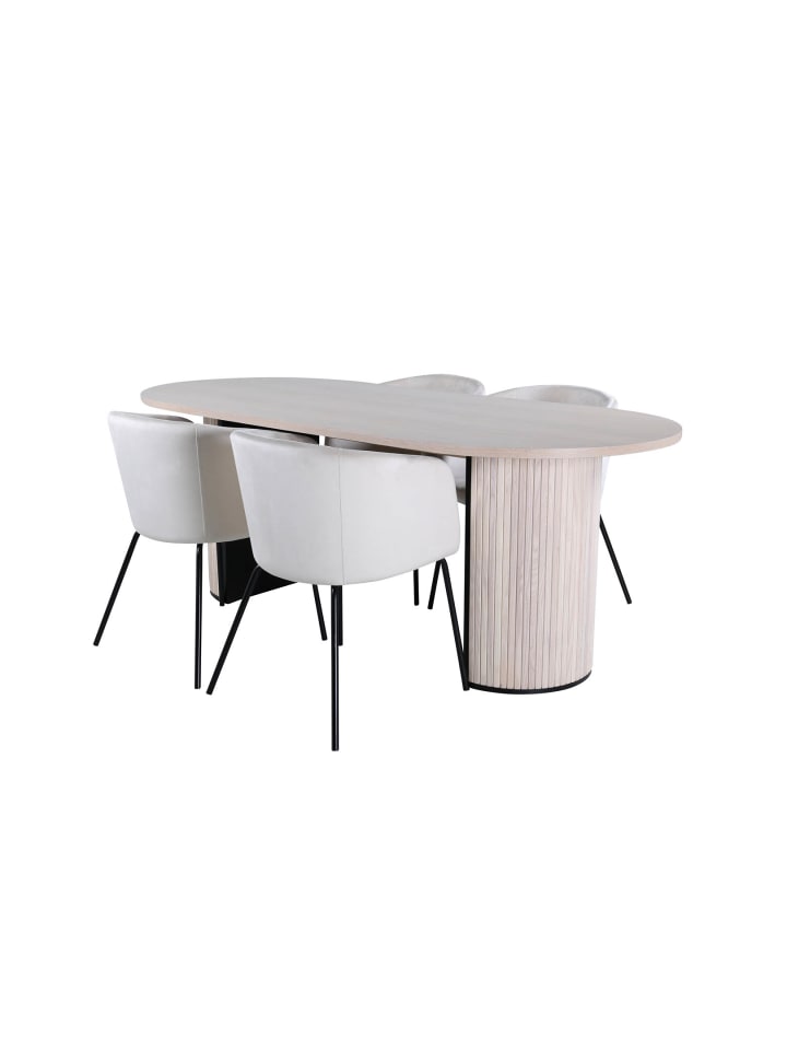 ebuy24 Essgruppe BiancaWW (5-teilig) Eiche Dekor 90 x 200 cm günstig kaufen onesize