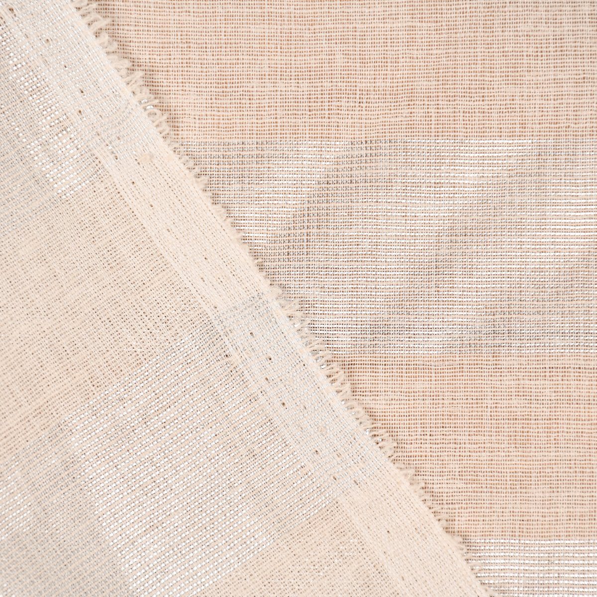 Meterware Rasch Textil Stores Shine Längsstreifen Leinenstruktur creme 300cm, halbtransparent, Kunstfaser, überbreit