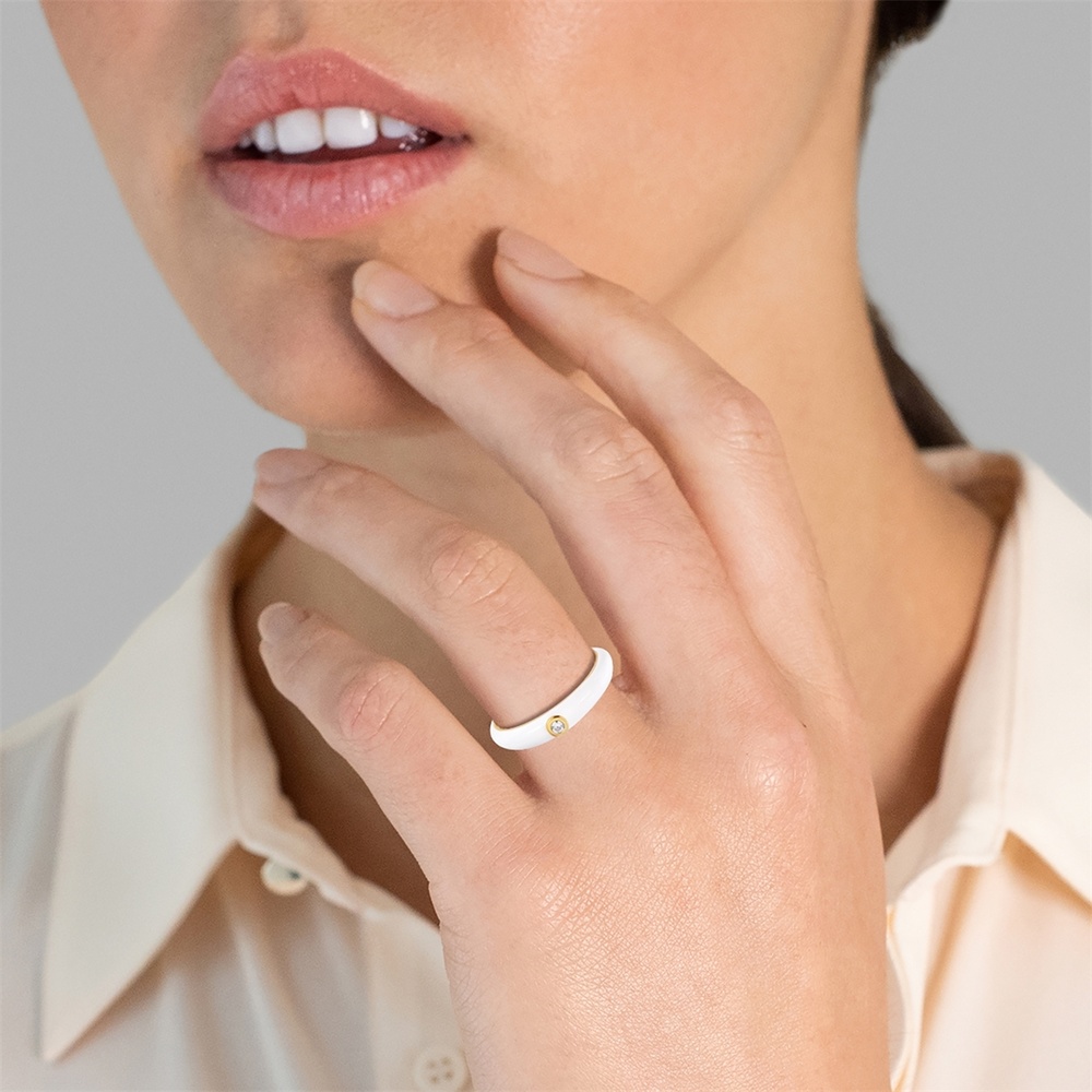 Glanzstücke München Bague Argent sterling Oxyde de zirconium (CZ) en Or jaune Bague