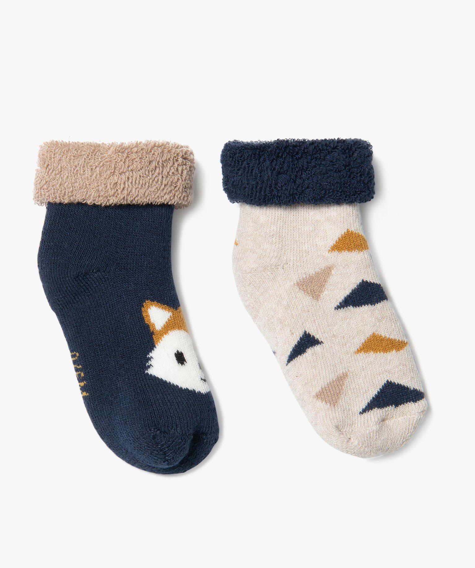 Chaussettes en maille bouclette imprimée bébé Garçon (lo... marine | GEMO