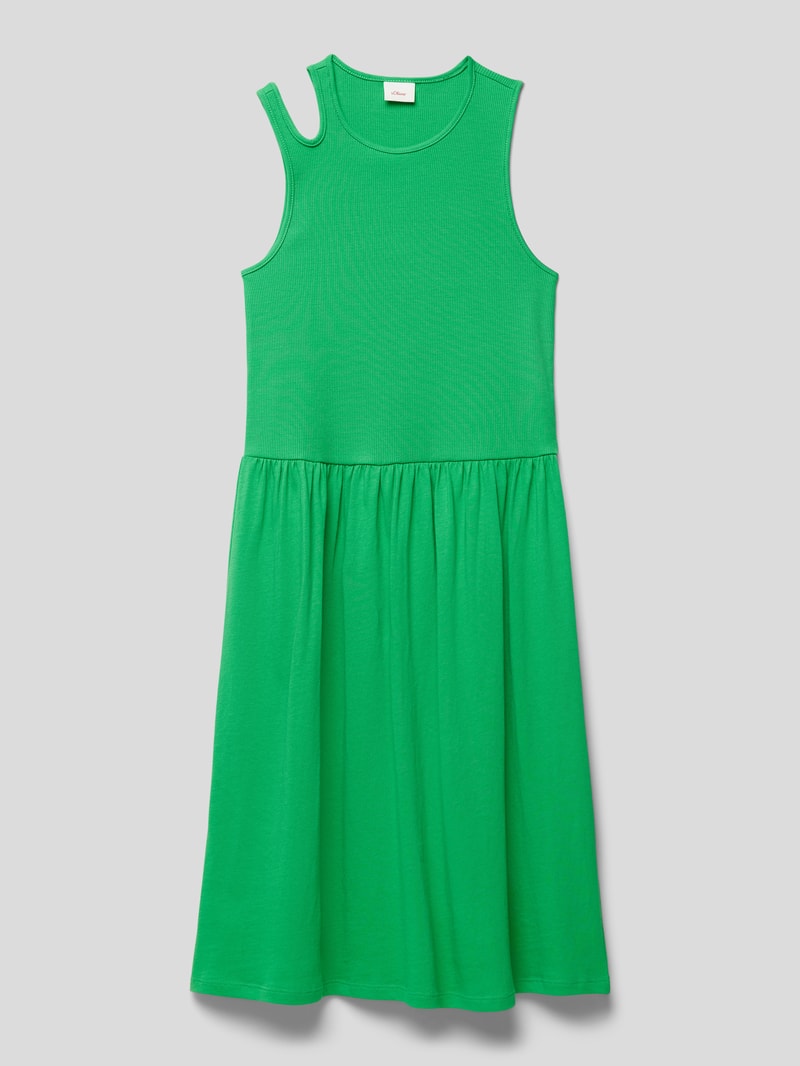 Kleid mit Raffung in grün