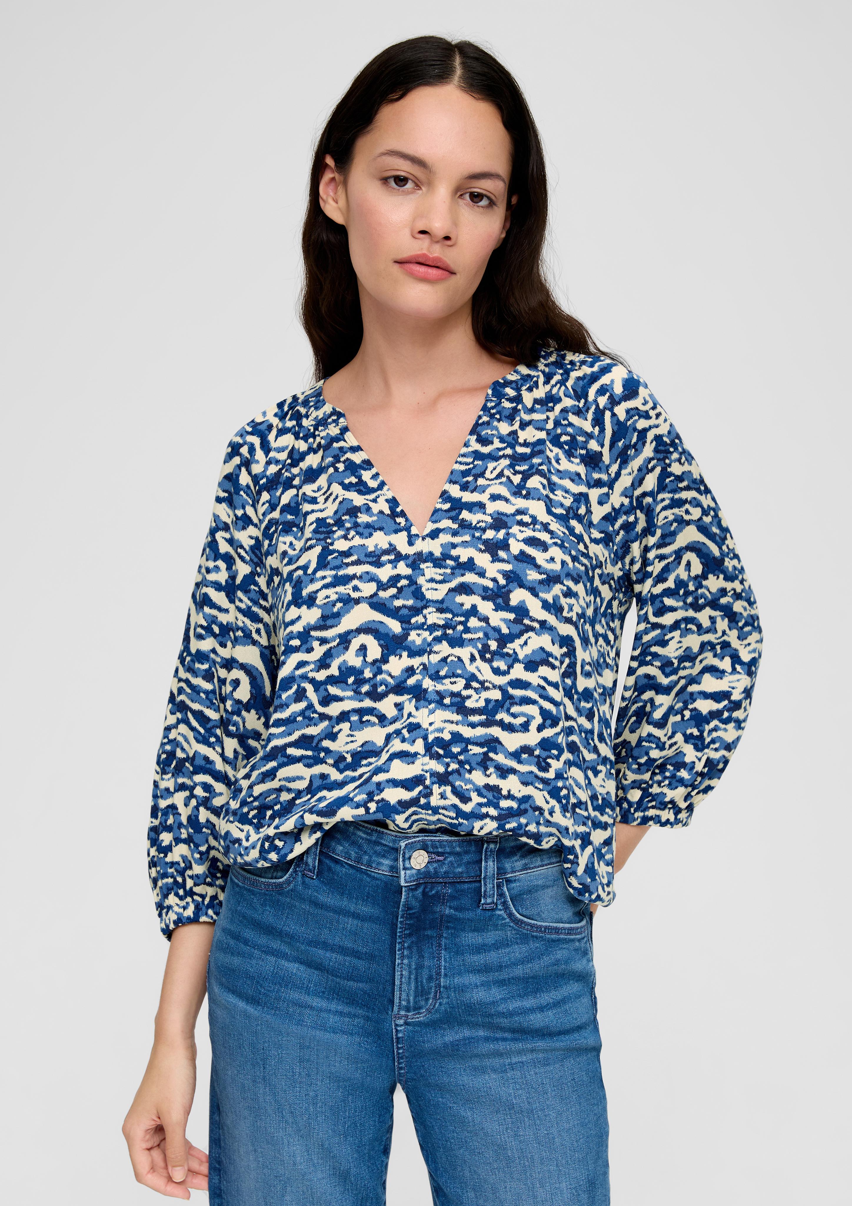 Gemusterte Bluse aus Viskose  2135719-57A1