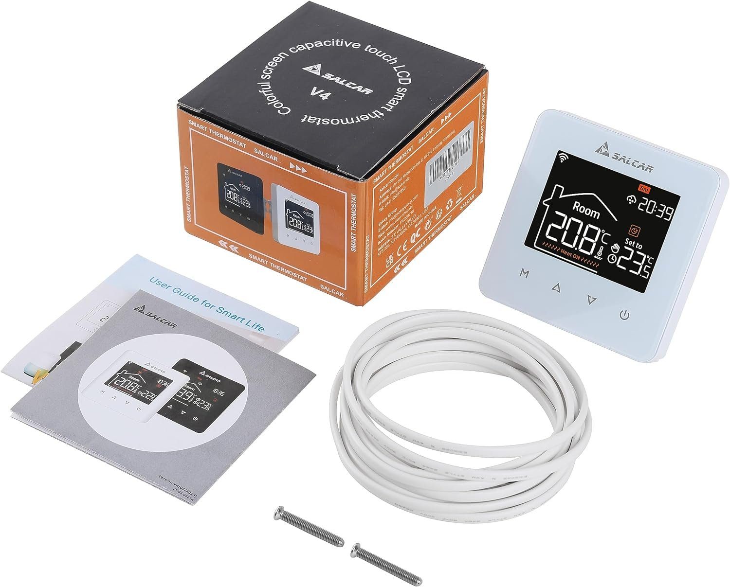 Salcar Heizkörperthermostat Thermostat Heizung LCD Touchscreen für Elektrische Raumthermostat, Digital Tuya Programmierbare Thermostate