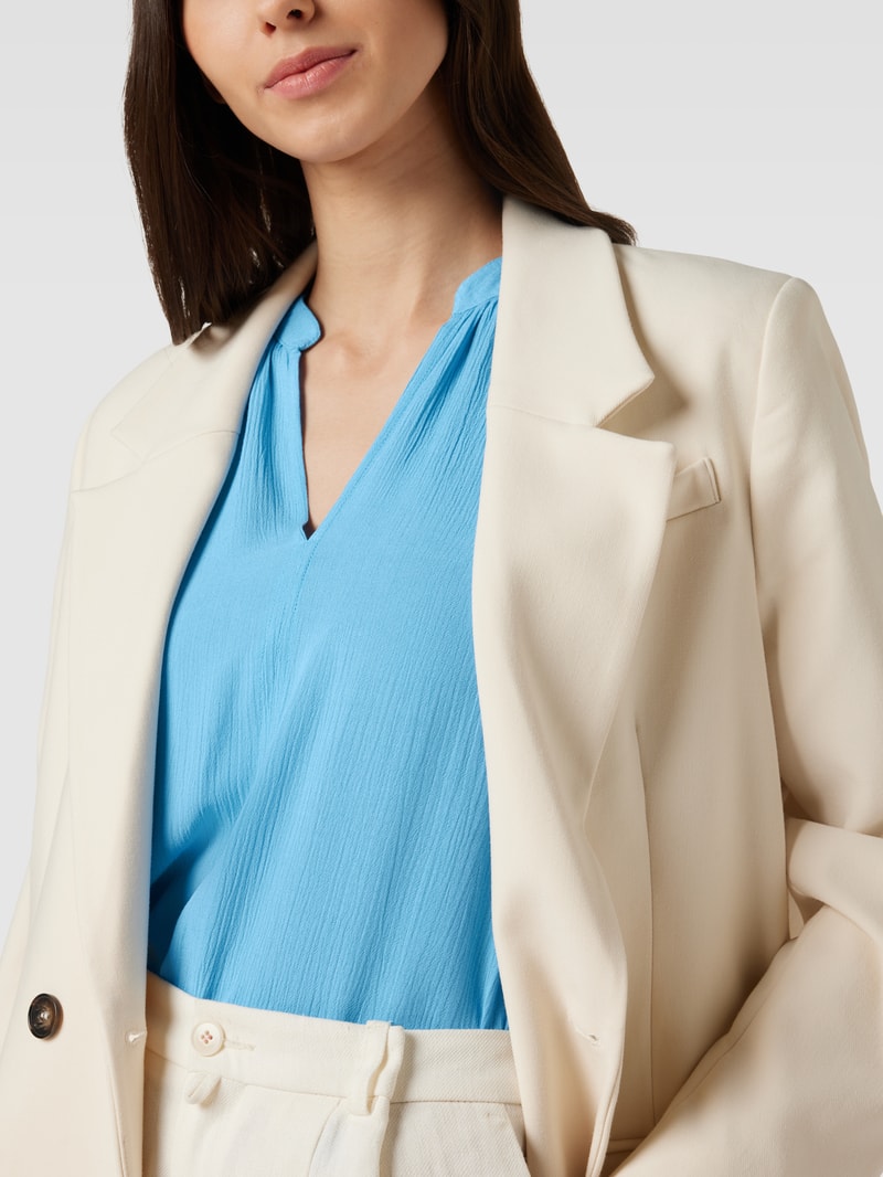 Bluse in semitransparenter Optik in blau