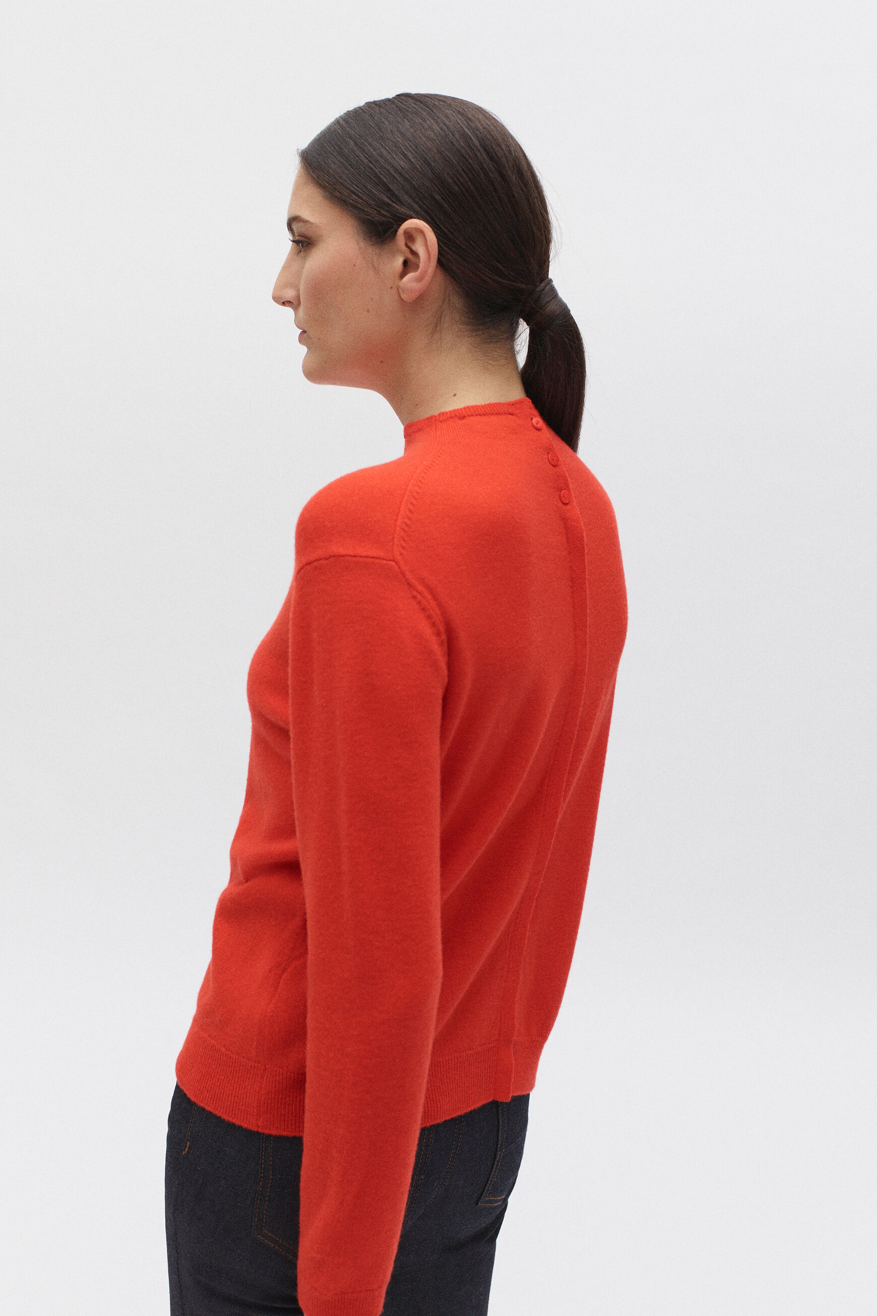 pull vera 100% laine orange femme