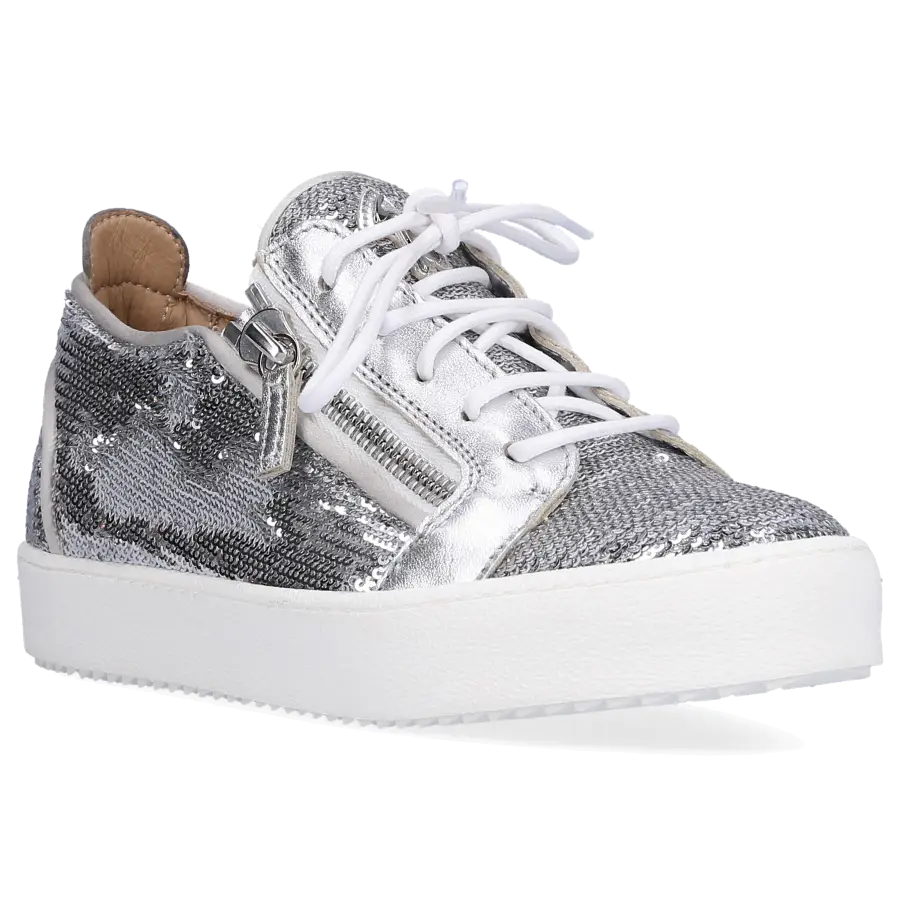 Giuseppe Zanotti - Sneaker low FRANKIE Logo silber - silber