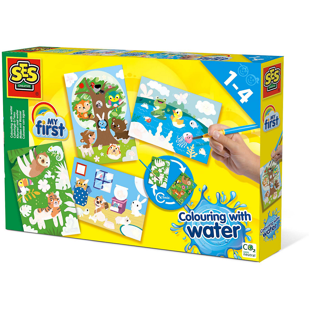 Malen mit Wasser - Versteckte Tiere