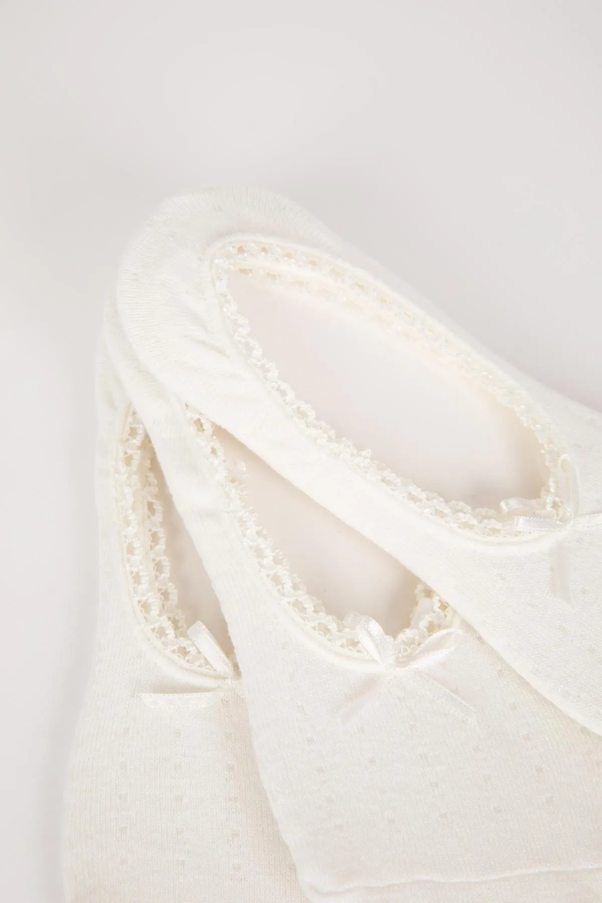 DeFacto  Ballerinasocken aus Baumwolle mit Applikation für Damen, 3-teilig, B1049axns