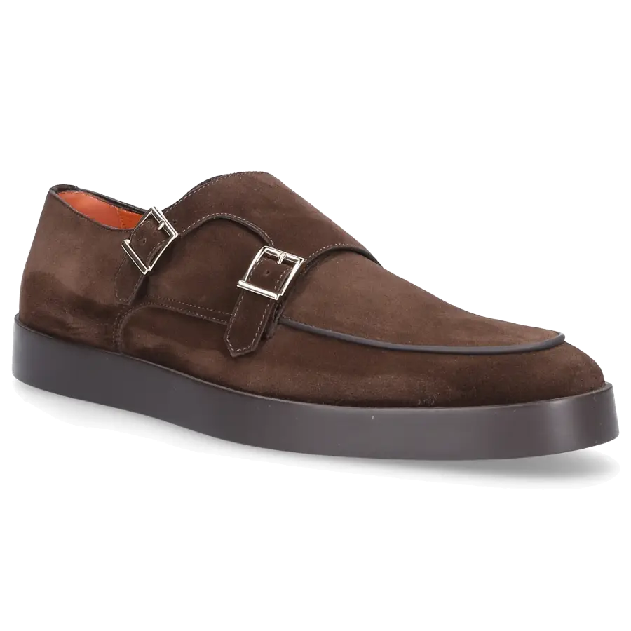 Santoni - Monk Schuhe 16384 Veloursleder - braun