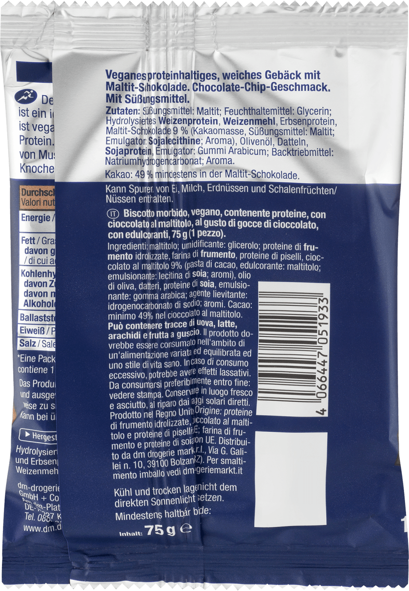 Protein Cookie, Half Baked, Chocolate Chip Geschmack, vegan, 75 g