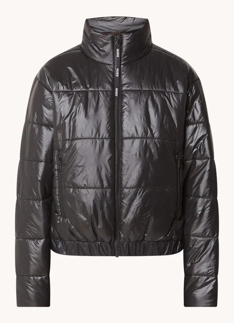 HUGO BOSS  Felara cropped puffer jack met ritszakken en logo