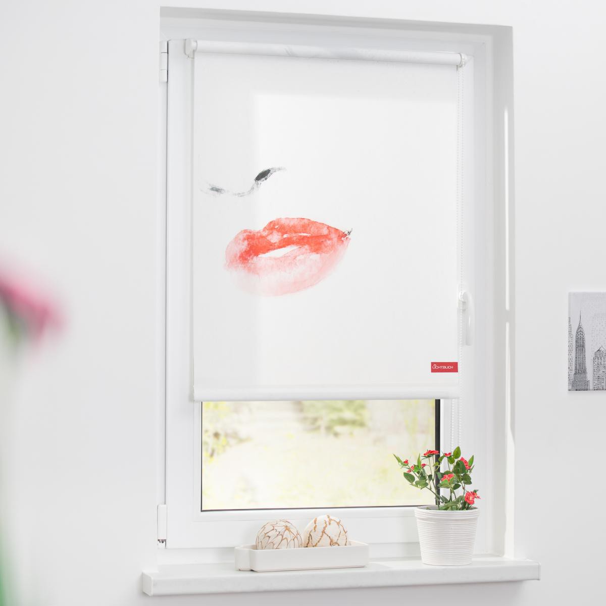Lichtblick Rollo Klemmfix, ohne Bohren, blickdicht, Face - Weiß, 60 x 150 cm (B x L)