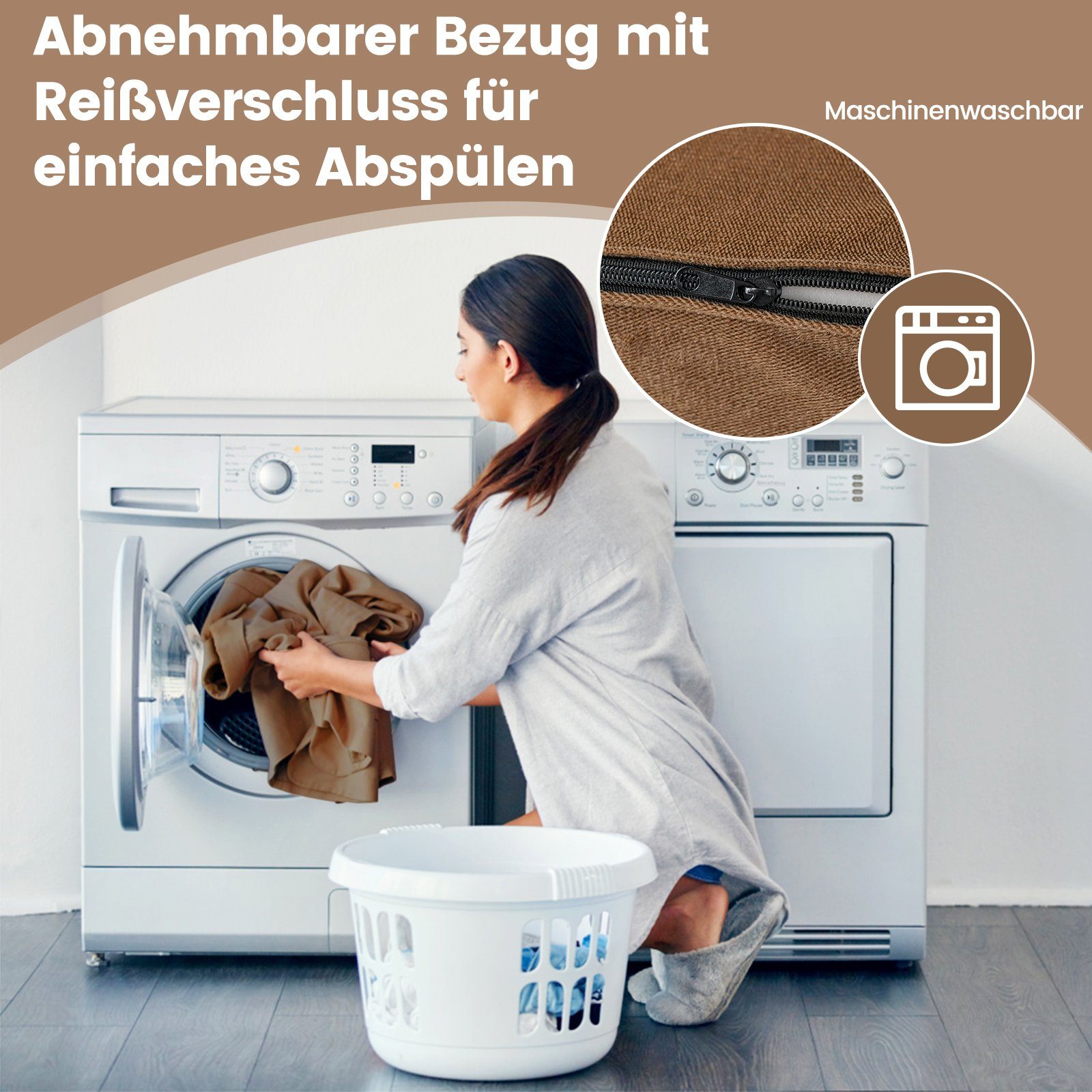 COSTWAY Schlafsofa, 3 in 1 Klappmatratze, mit abnehmbarem Bezug