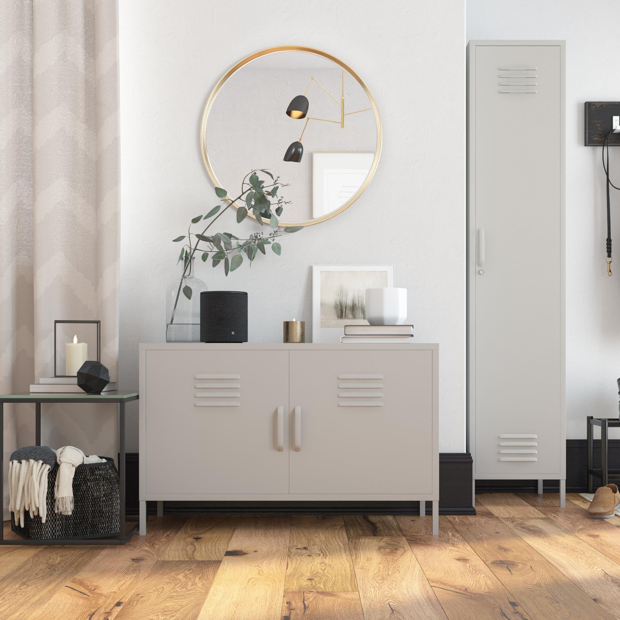 loft24 Sideboard Bradford, Anrichte, Spint Schrank, 2 Türen, Metall, Retro Look, Breite 100 cm