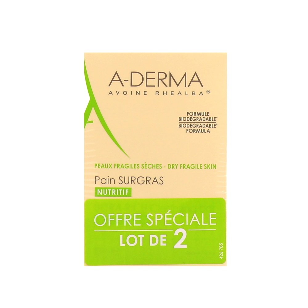 A-Derma Les indispensables Pain surgras duo 2x10 0g Pain surgras