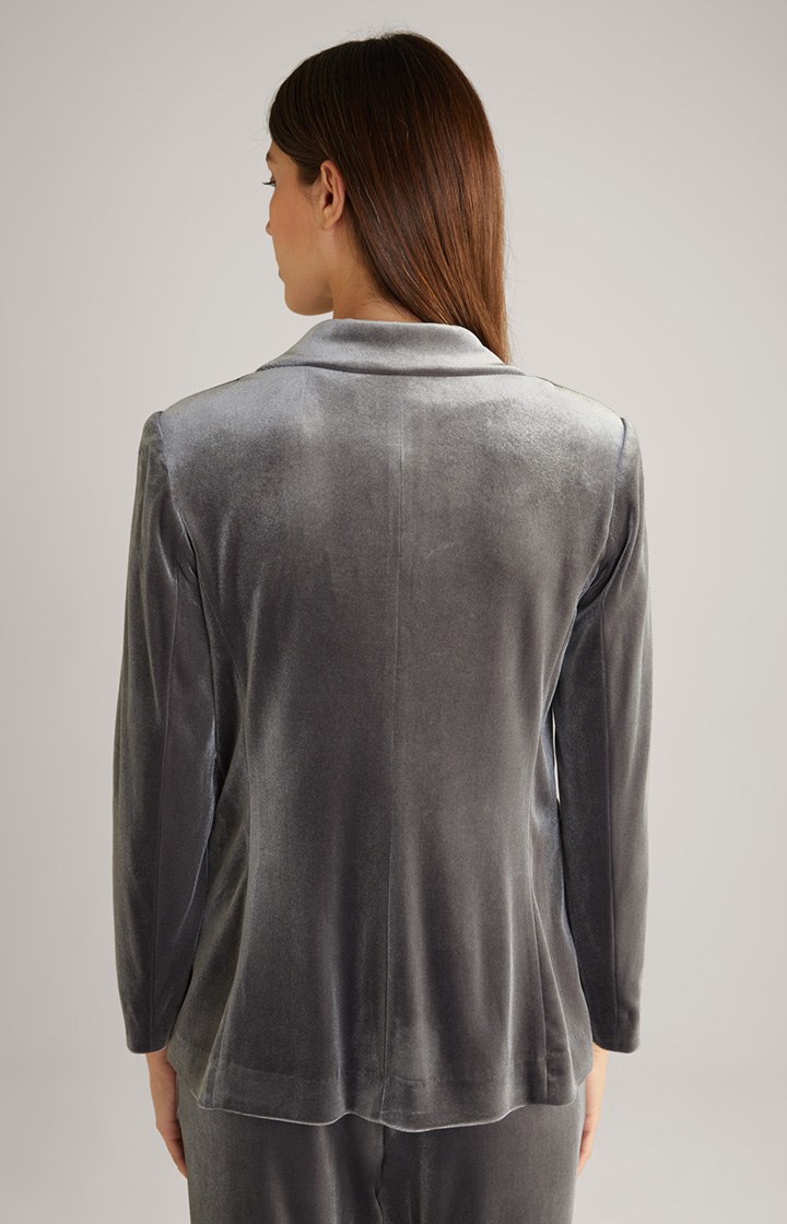 Samt-Blazer in Grau