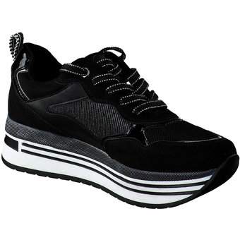Marco Tozzi Plateau Sneaker in schwarz