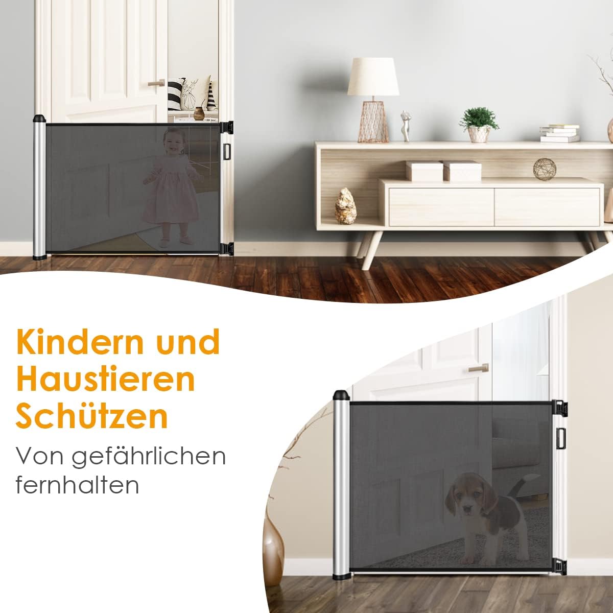 Costway COSTWAY Türschutzgitter 0-140cm ausziehbar