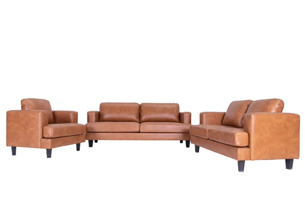 Happy Home Happy Home  3-2-1 Sofaset 3tlg. hellbraun Lederoptik