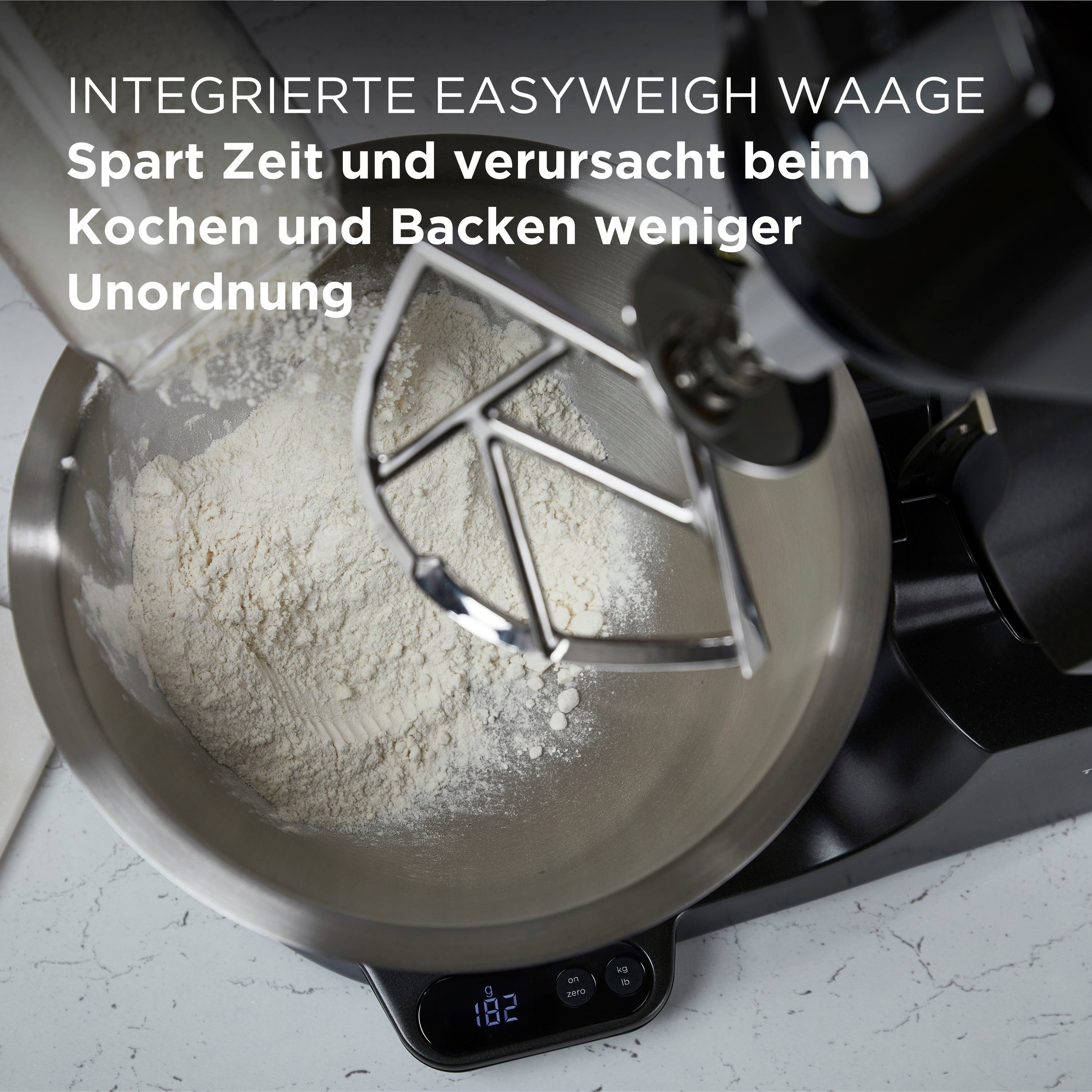 KENWOOD Küchenmaschine Titanium Chef Baker KVC85.004BK, 1200 W, 5 l Schüssel, Zubehör, Gratis Wert: UVP 319,- Gratis Mixaufsatz + Schnitzelwerk
