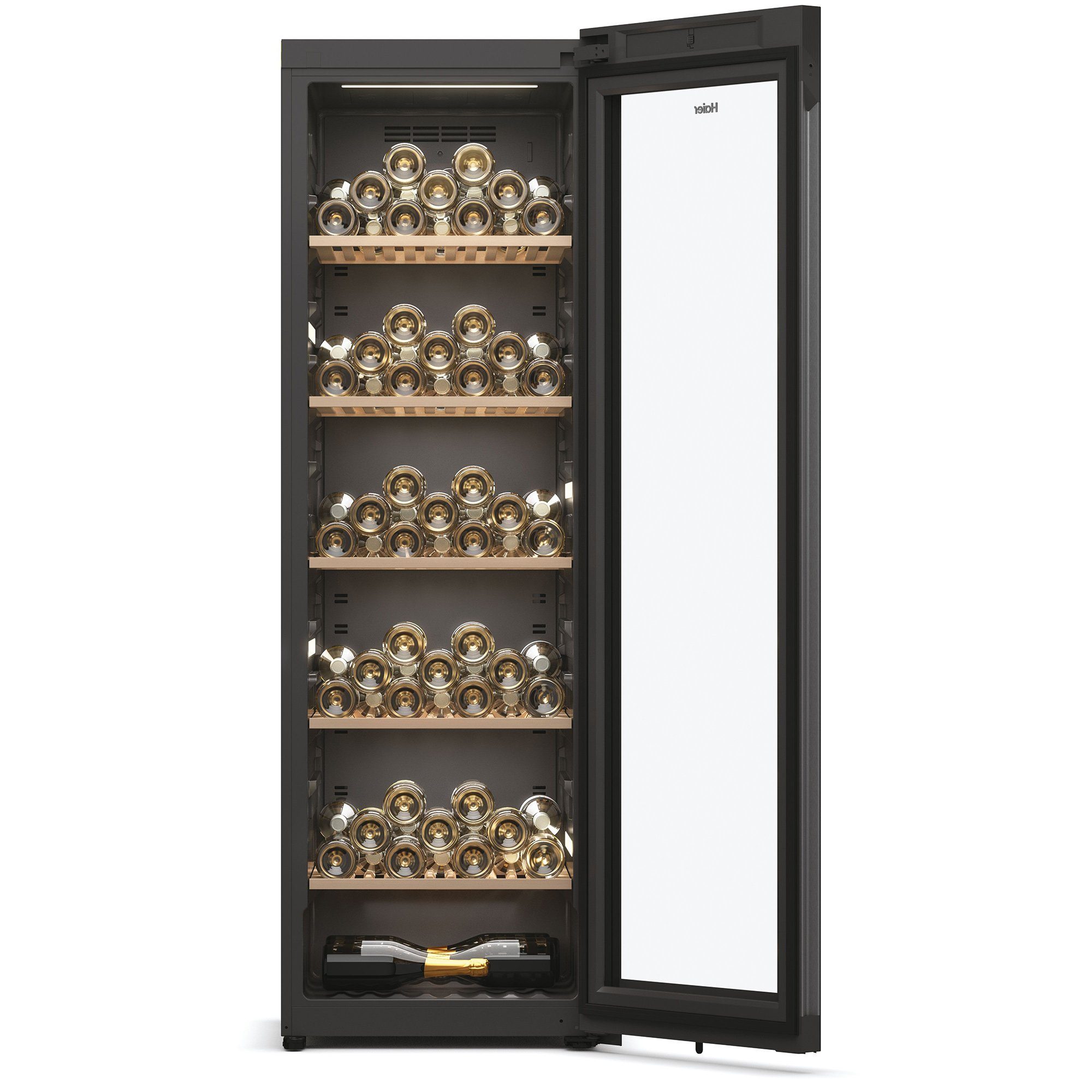 Haier Weinkühlschrank HWS247GGU1, für 247 Standardflaschen á 0,75l,Wifi und hOn App, Mono Zone, für 247 Flaschen, 3D LED