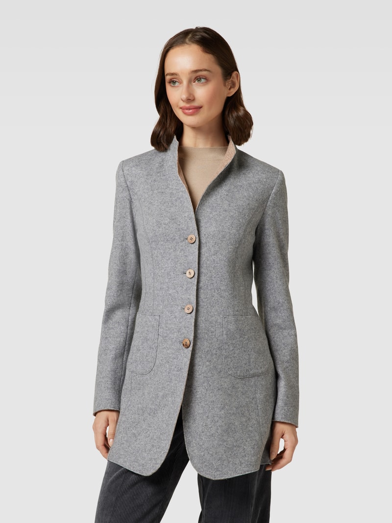Blazer mit Stehkragen in silber
