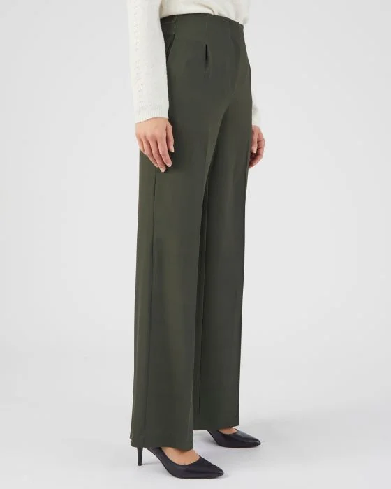 Pantalon fluide plis piqués