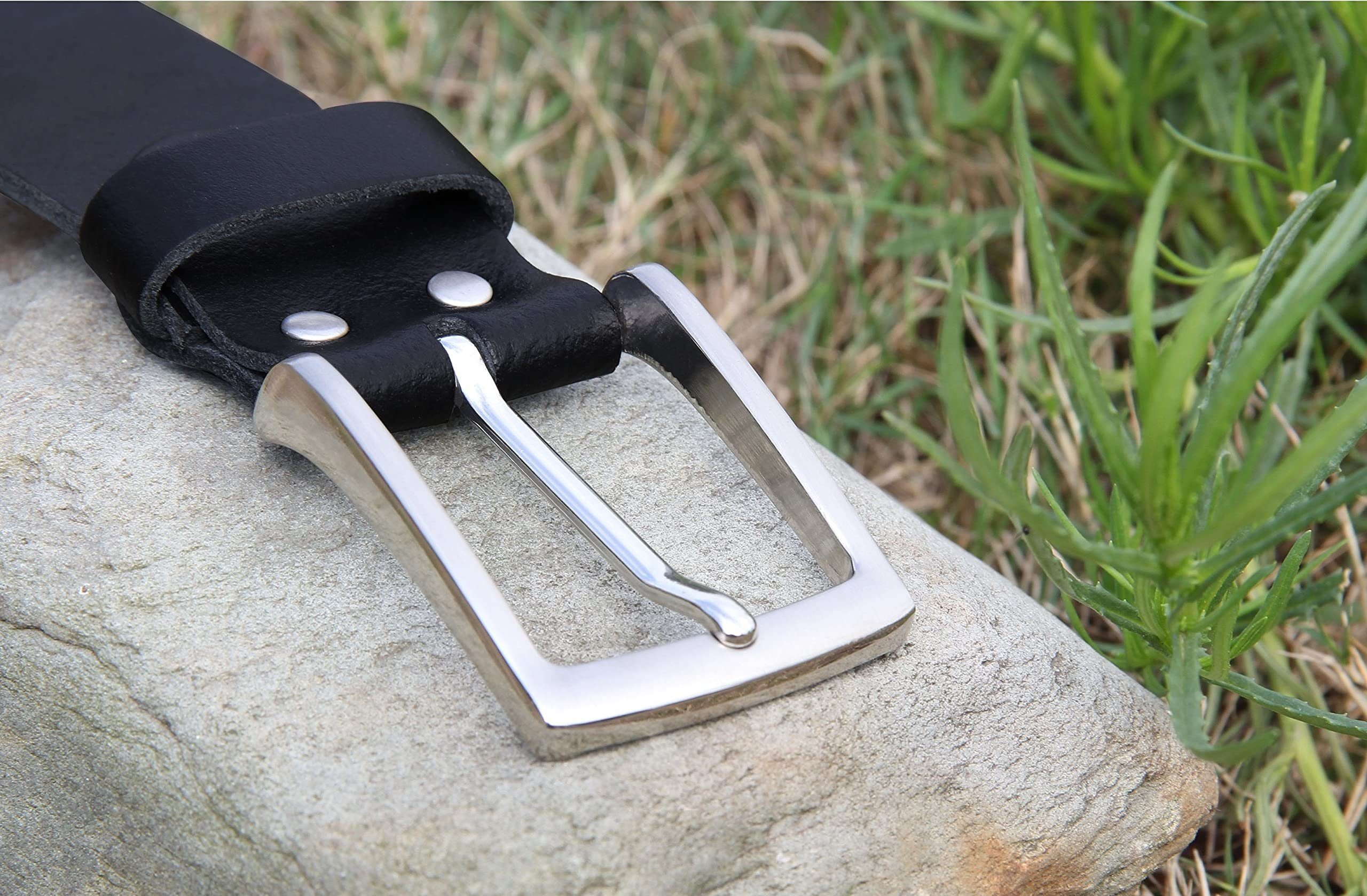 Frentree Ledergürtel aus 100% Echtleder, MADE IN GERMANY 3,8 cm breiter Gürtel aus Leder, kürzbar, Schwarz