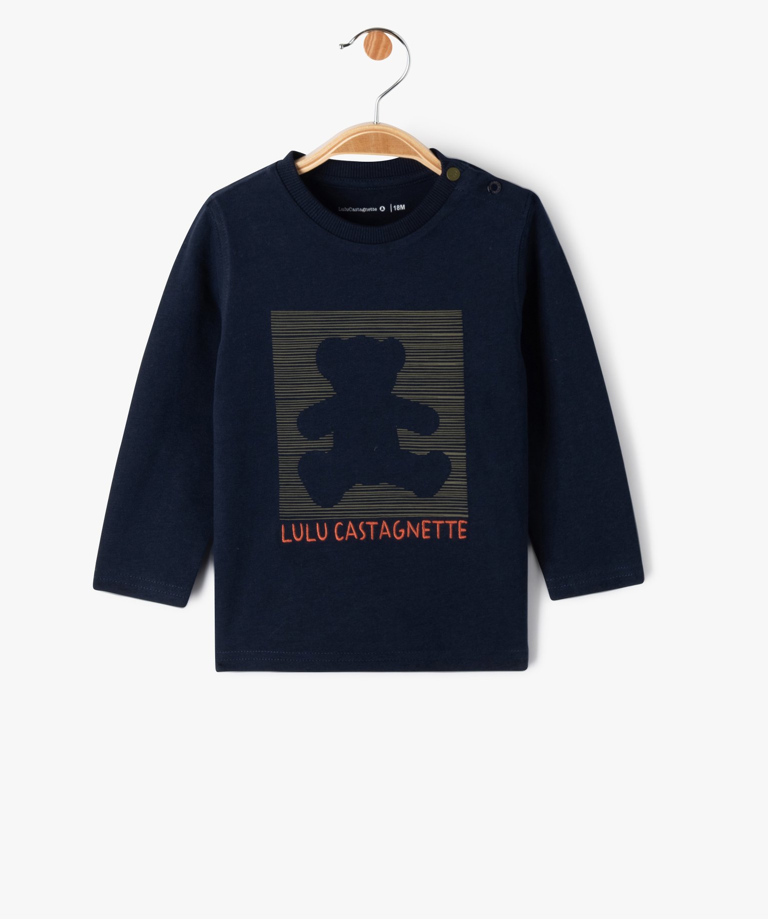 Tee-shirt manches longues imprimé ourson bébé Garçon - L... marine | GEMO