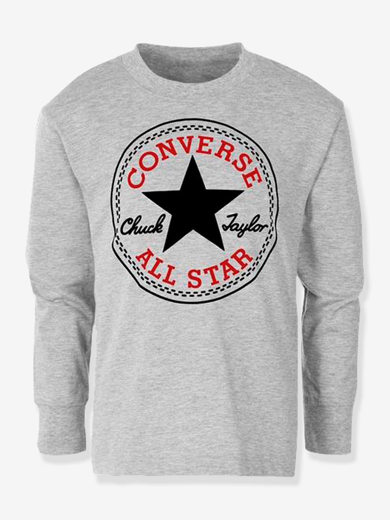 Tee-shirt enfant manches longues Chuck Patch CONVERSE blanc