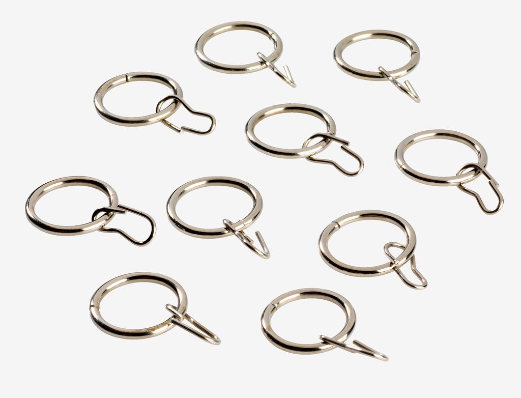 Gardinringer Ø19mm 10 stk/pakning børstet stål