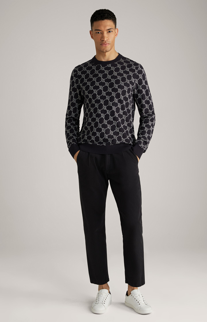Cornflower-Pullover Ravon in Navy gemustert