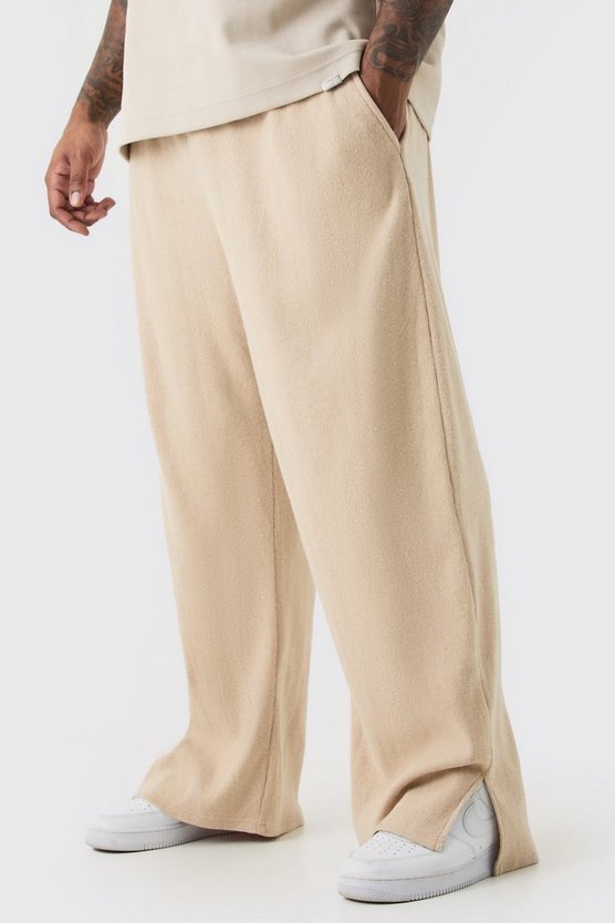 Plus lockere gerippte Ottoman Jogginghose mit geteiltem Saum