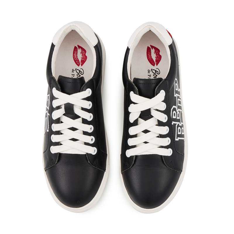 Baskets en cuir Simone college noir blanc