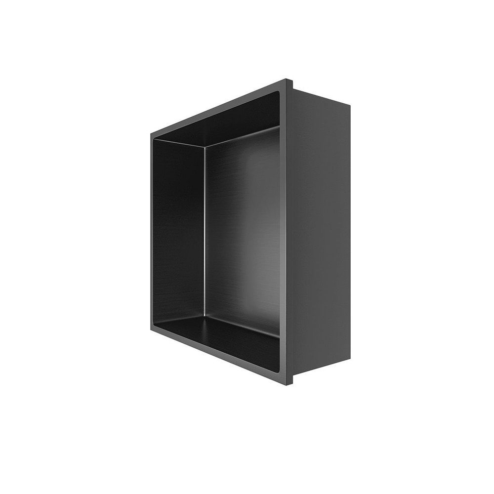 Aloni Regalaufsatz HEC30GG, (1-St), Aloni Wandnische Edelstahl grau gebürstet rostfrei 305x305x100mm