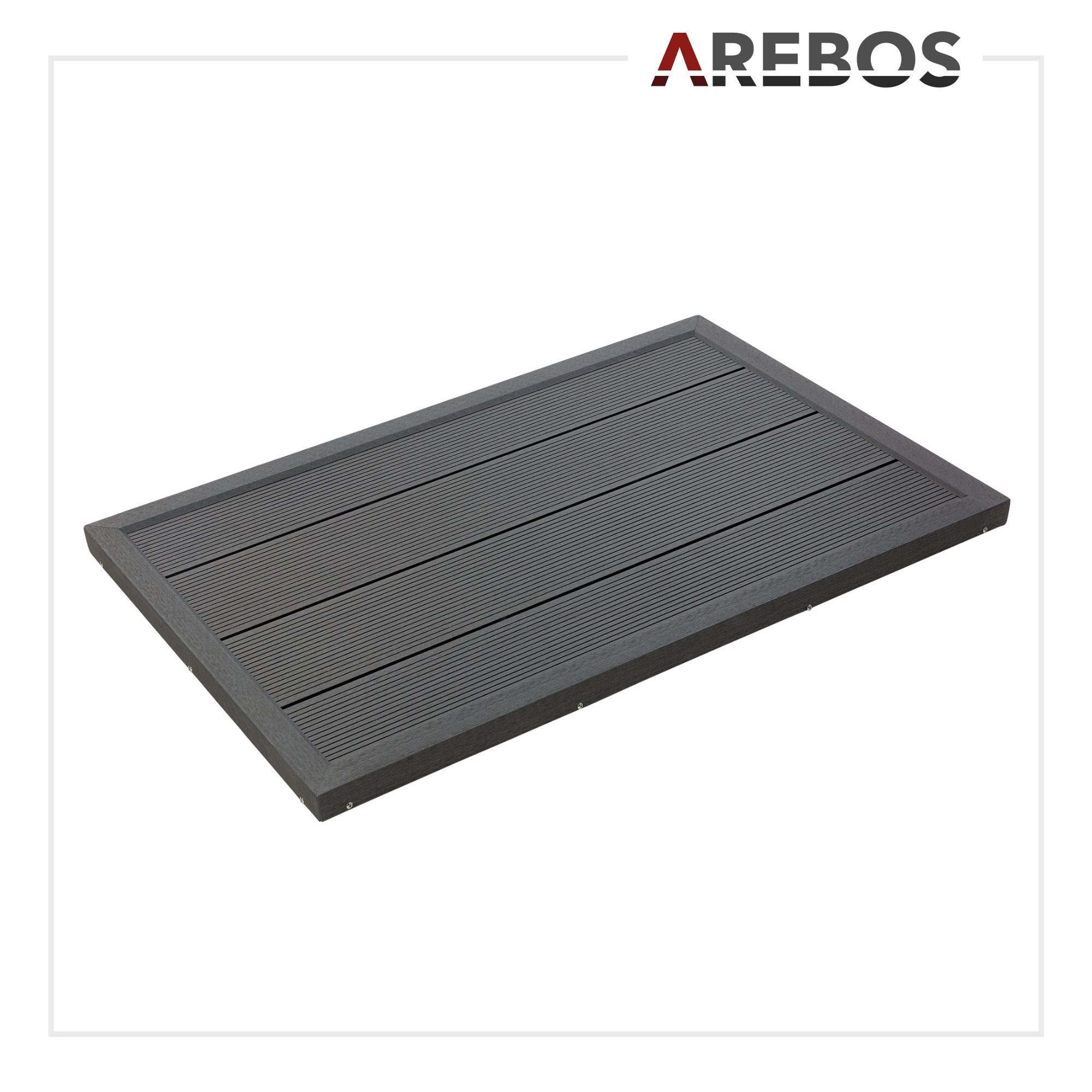 Arebos Gartendusche Bodenelement für Solardusche Pool, 101 x 63 x 5,5 cm