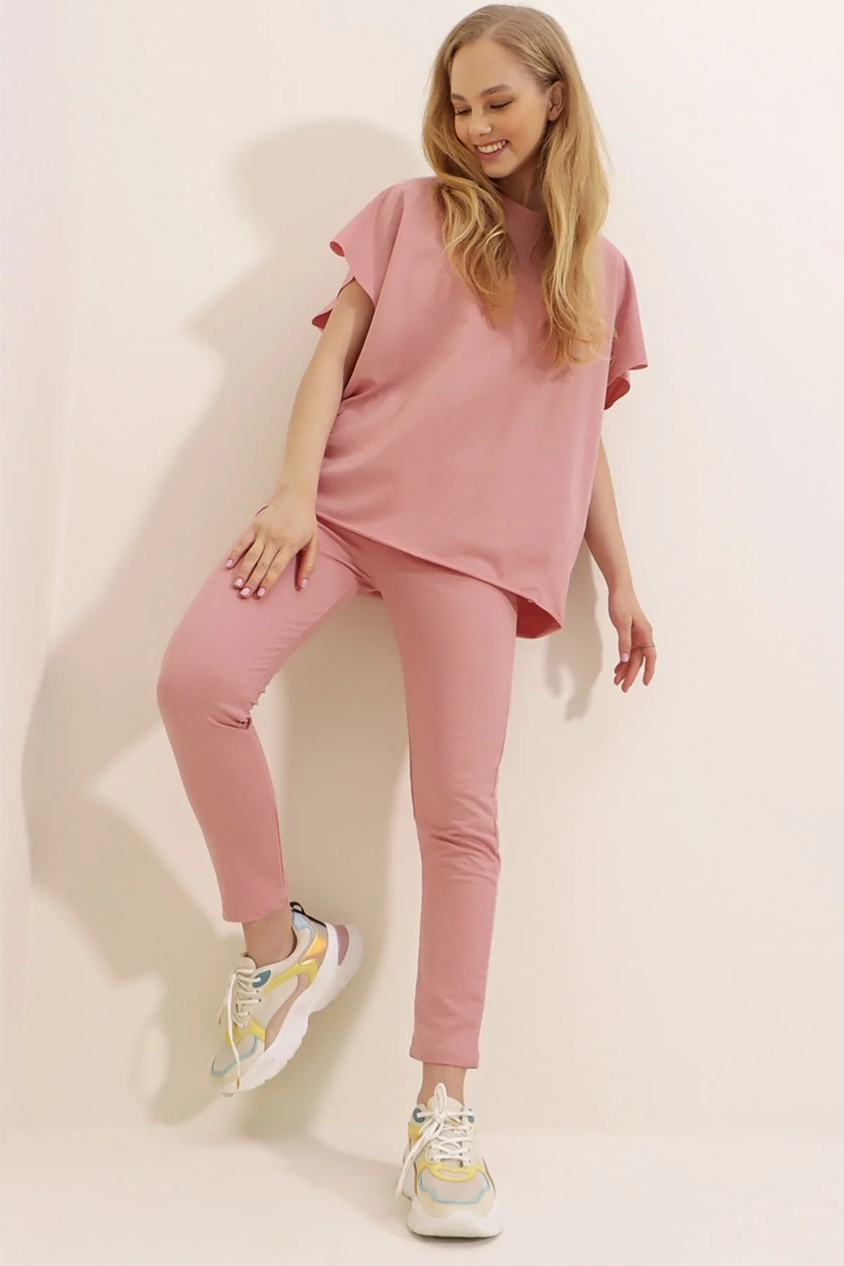 Trend Alaçatı Stili  Trainingsanzug - Rosa - Regular Fit