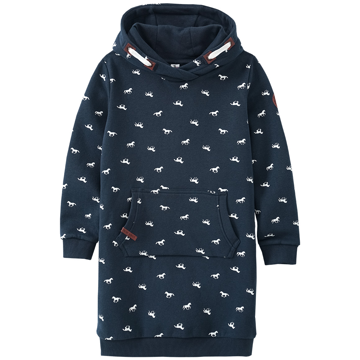 Mädchen Sweatkleid mit Pferde-Allover