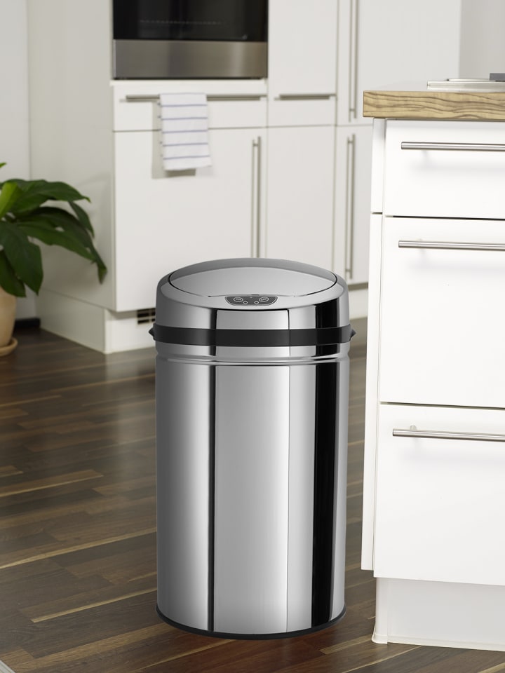 Echtwerk Edelstahl Abfalleimer mit Sensor 30 l in Silber günstig kaufen onesize